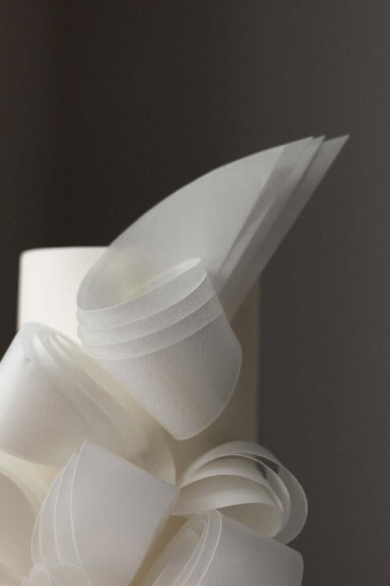 wafer paper whorls wedding cake